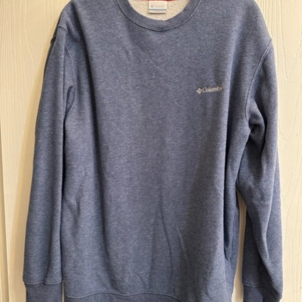 Columbia Mens Size Large, Blue, Crew Collar, Fleece Sweater